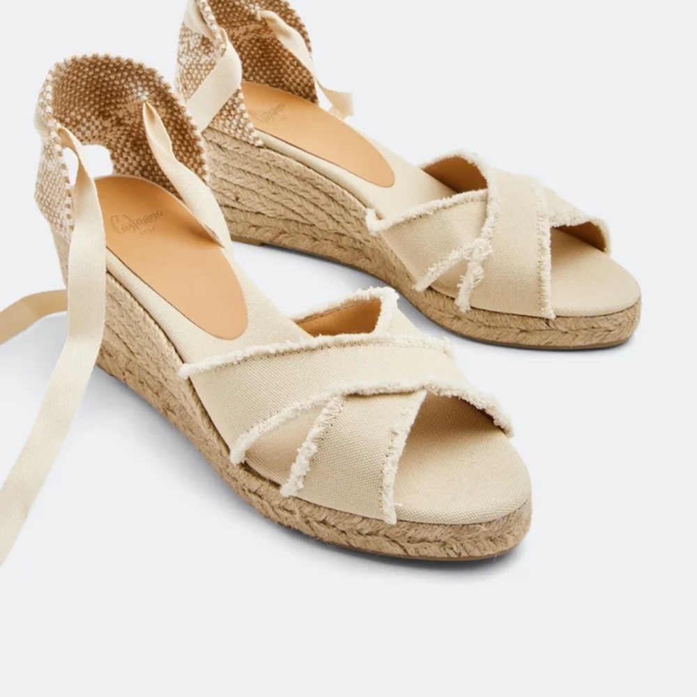 Castaner Bluma Cream Espadrille Wedge Sandals BRAND NEW
